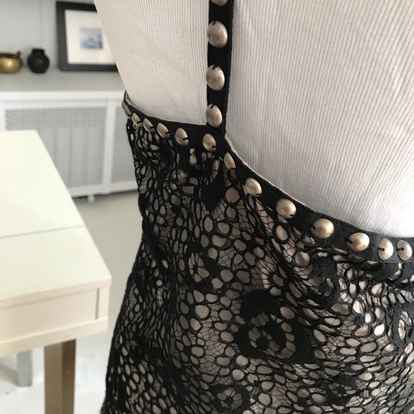 T-Halter Lace Overlay Dress - Picture 8 of 10